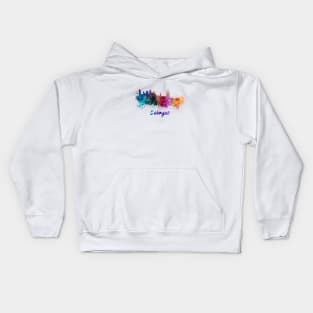 Cologne skyline in watercolor Kids Hoodie